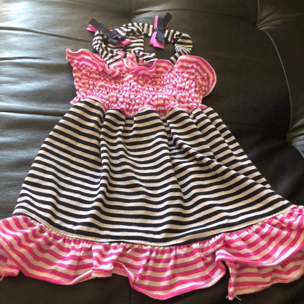 Doggy dress stripe with bows